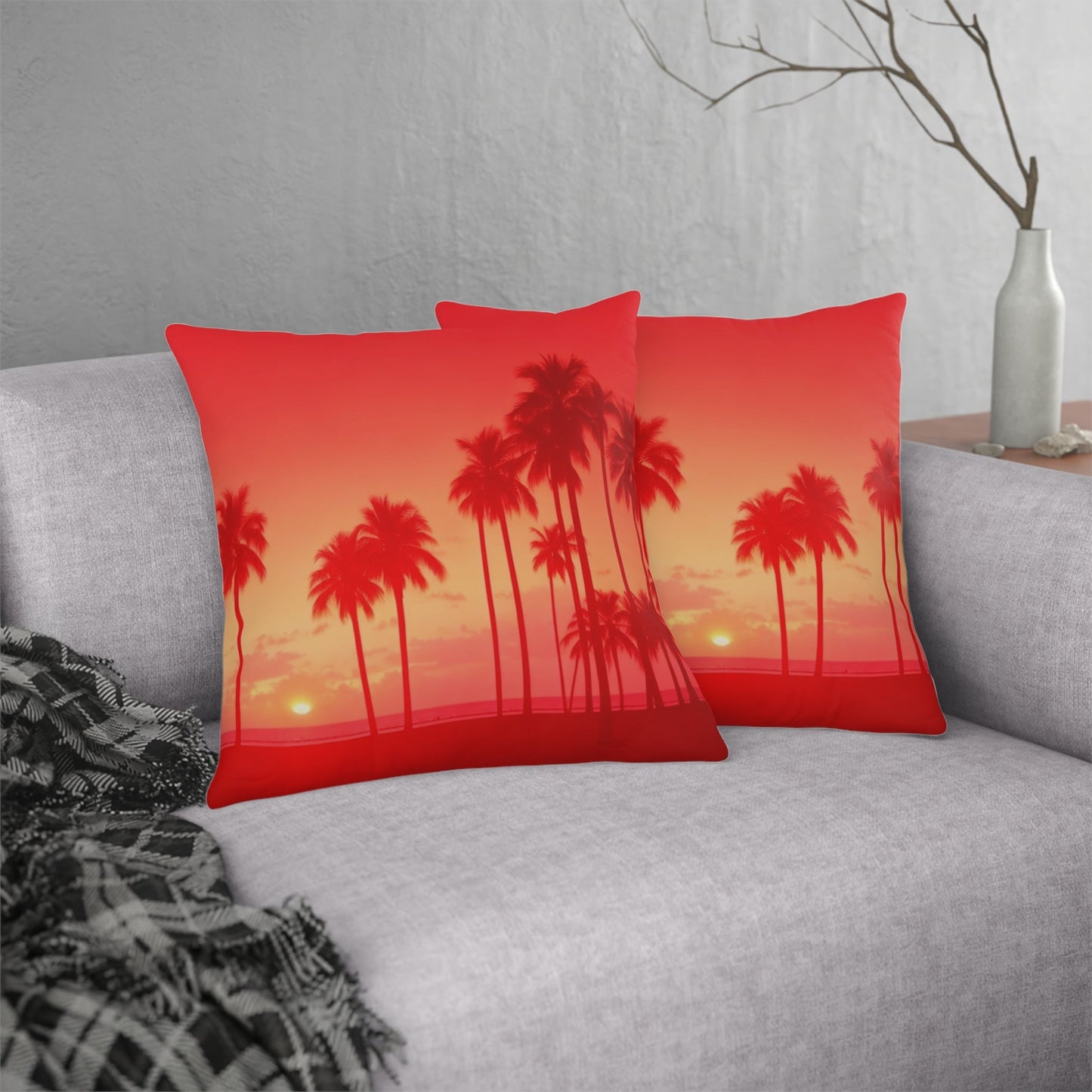 Home Decor - Red Sunset Waterproof Pillows