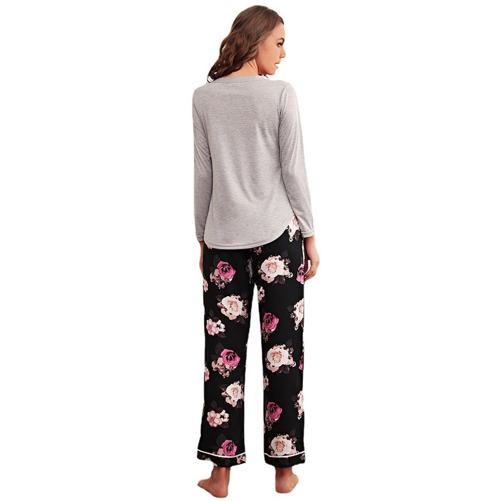 Autumn Women Long-Sleeved Pajamas Set-Shalav5