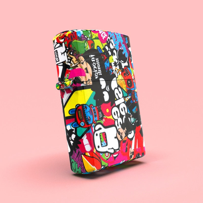 Custom Made Zippo Random Graffiti anime copper material Made in USA model in 540 original for Zippo-Shalav5