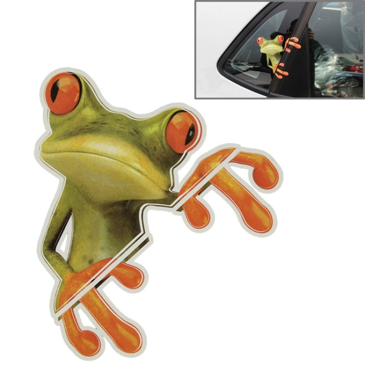 Frog Pattern Car Sticker, Size: 15.5x12.5 cm, Thumb, Barbell, Leaning