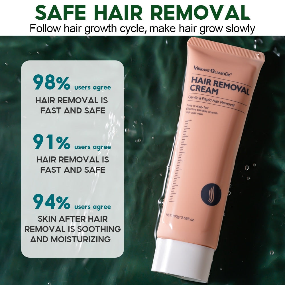 Hair Removal Cream Aloe Vera Vitamin E Painless Nourishes Skin  Health Depilatory Cream 100g-Shalav5