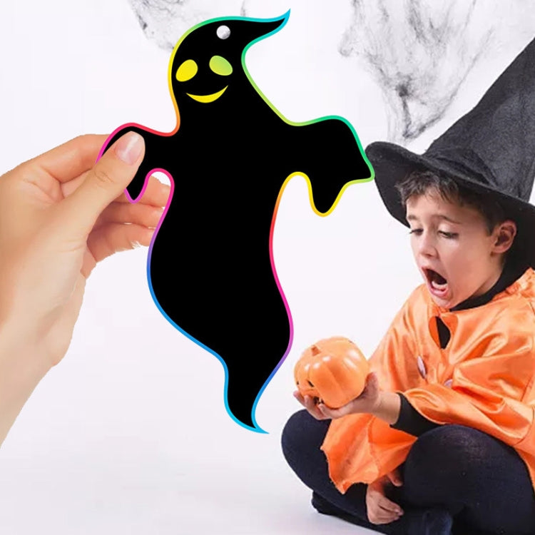 GG-24 Children Colorful Halloween Scratch Painting Set DIY Funny Ornaments Holiday Scratch Painting Paper, 24 PCS / Set