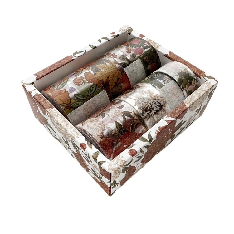 8rolls /Box Ancient Style Transparent PET Tape Set for Journaling 3cm x 2+2cm x 2+1.5cm x 4