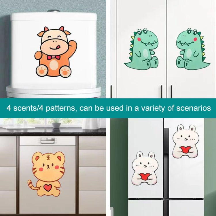 4pcs Bathroom Toilet Deodorant Stickers Felt Cute Cartoon Aromatherapy Decorative Wall Stickers, 22x18cm