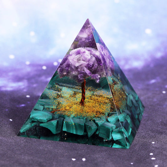 Handmade Tree Of Life Orgone Pyramid Healing Crystals-Shalav5