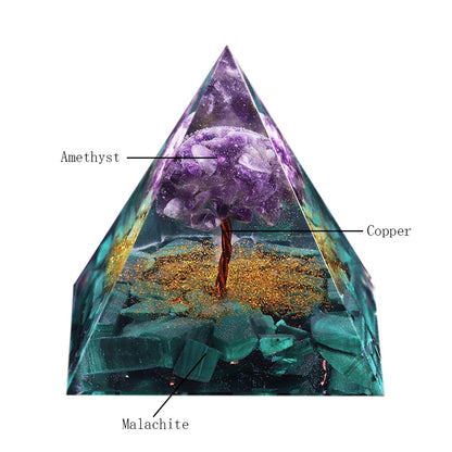 Handmade Tree Of Life Orgone Pyramid Healing Crystals-Shalav5