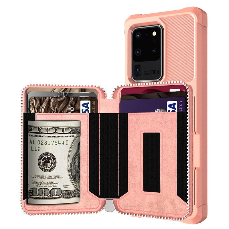 Wallet Case for Samsung Galaxy S20 Ultra Case Leather Flip Credit Card Photo Holder Hard Back