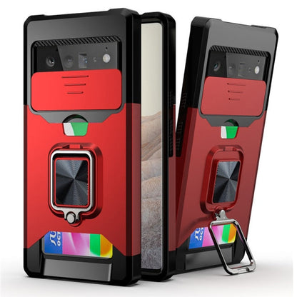 Google Pixel 6 Pro Case with Card Holder Kickstand Heavy Duty-Shalav5