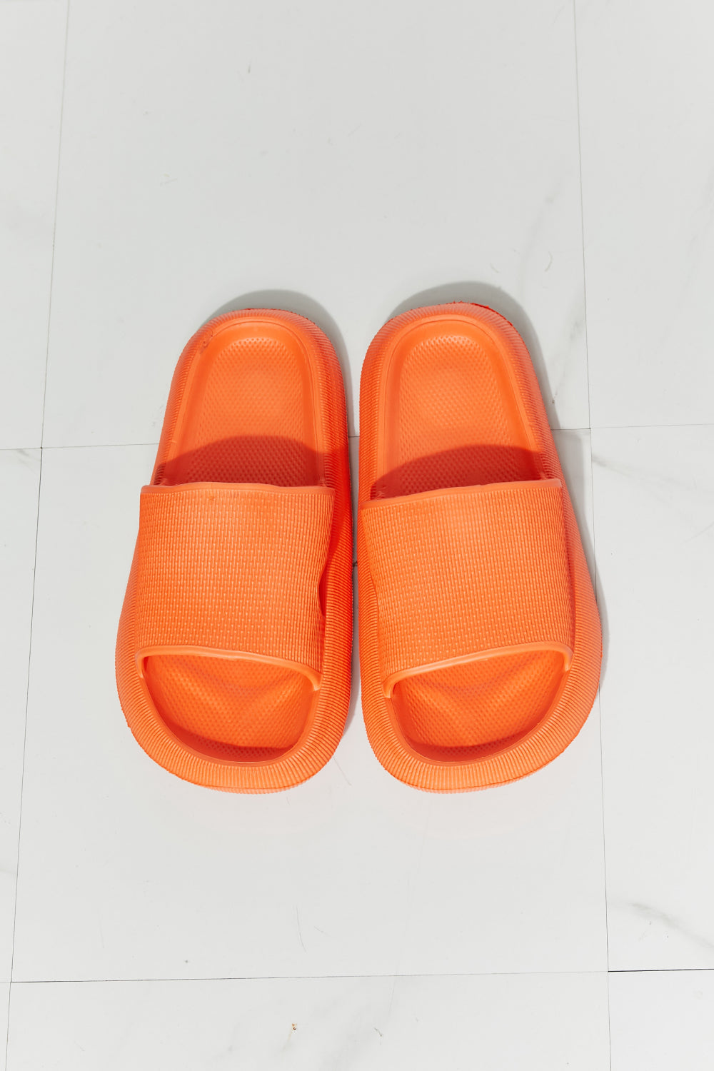 Arms Around Me Open Toe Slide in Orange\