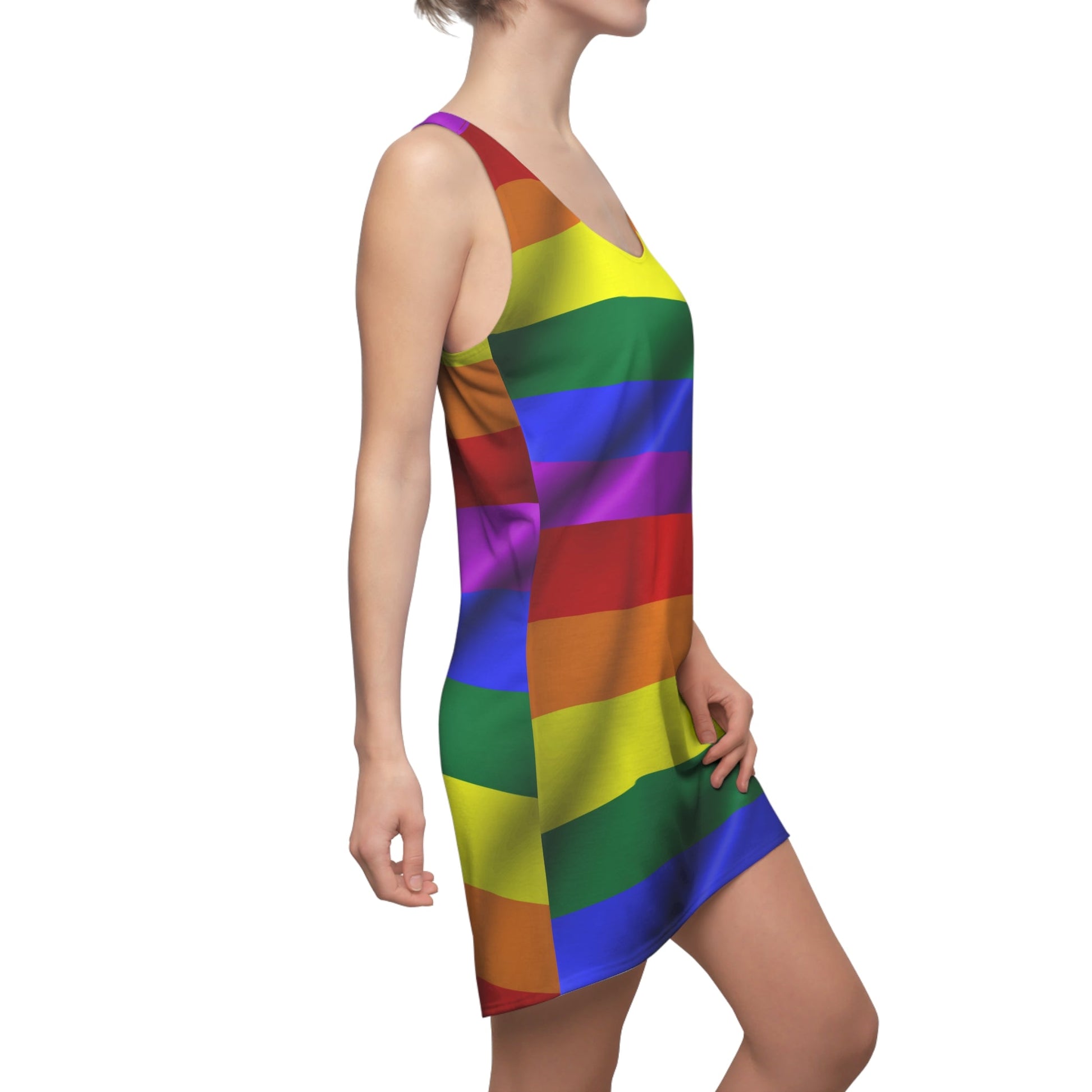 All Over Prints - Women's Rainbow LGBTQ Cut & Sew Racerback Dress
