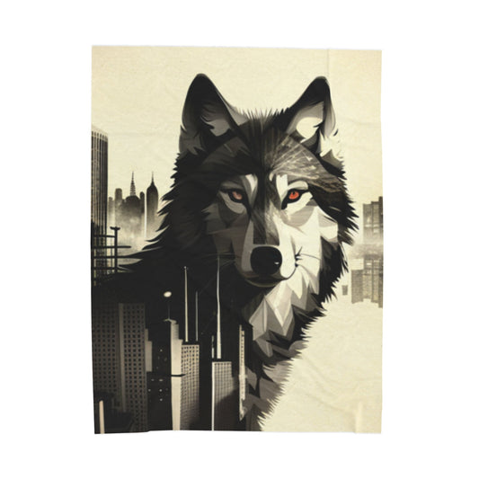 All Over Prints - Urban Wolf Velveteen Plush Blanket