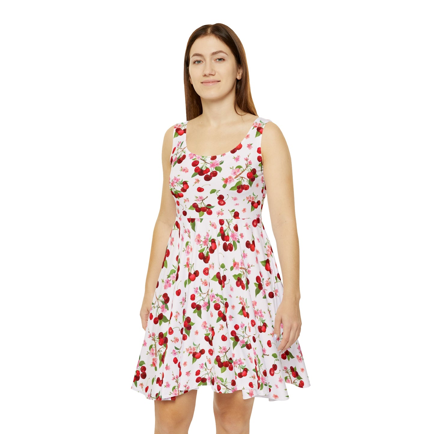 All Over Prints - Women's Skater Dress Cherry On A Stem Very Blossom Skater Dress, Wedding, Cocktail And Casual