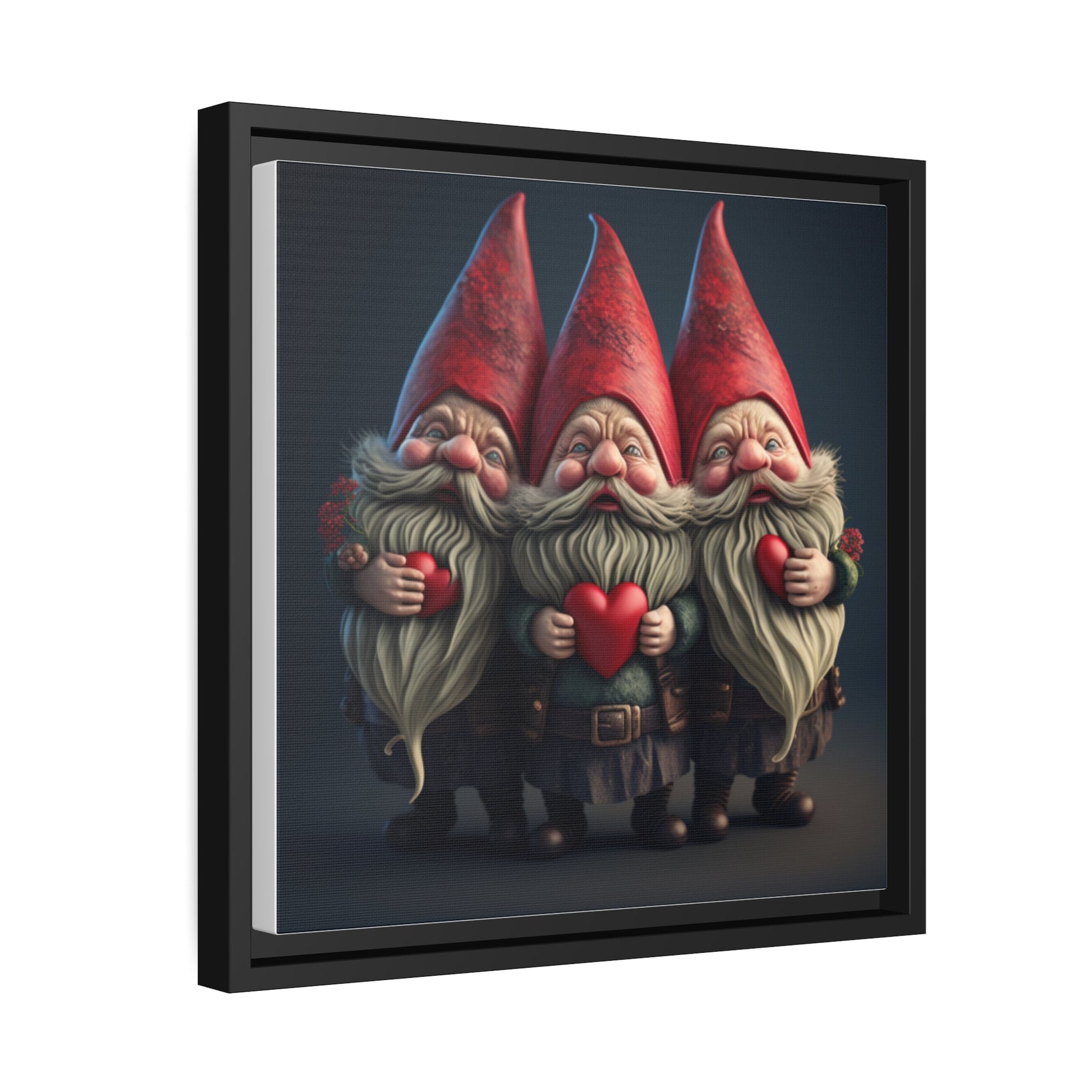 Love Gnomes are holding your heart Matte Canvas, Black Frame sleek and beautiful in any interior-Shalav5
