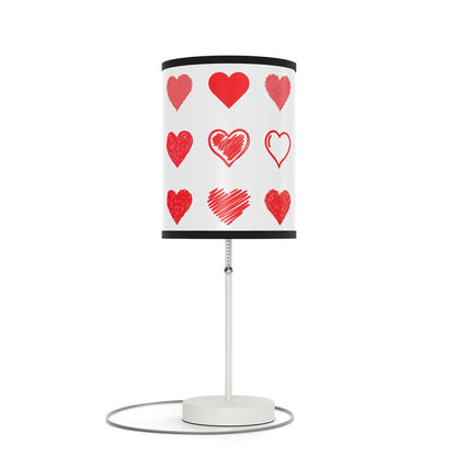 Home Decor - Shed A Light This Valentin's Lamp On A Stand, Red Hearts Romantic Light