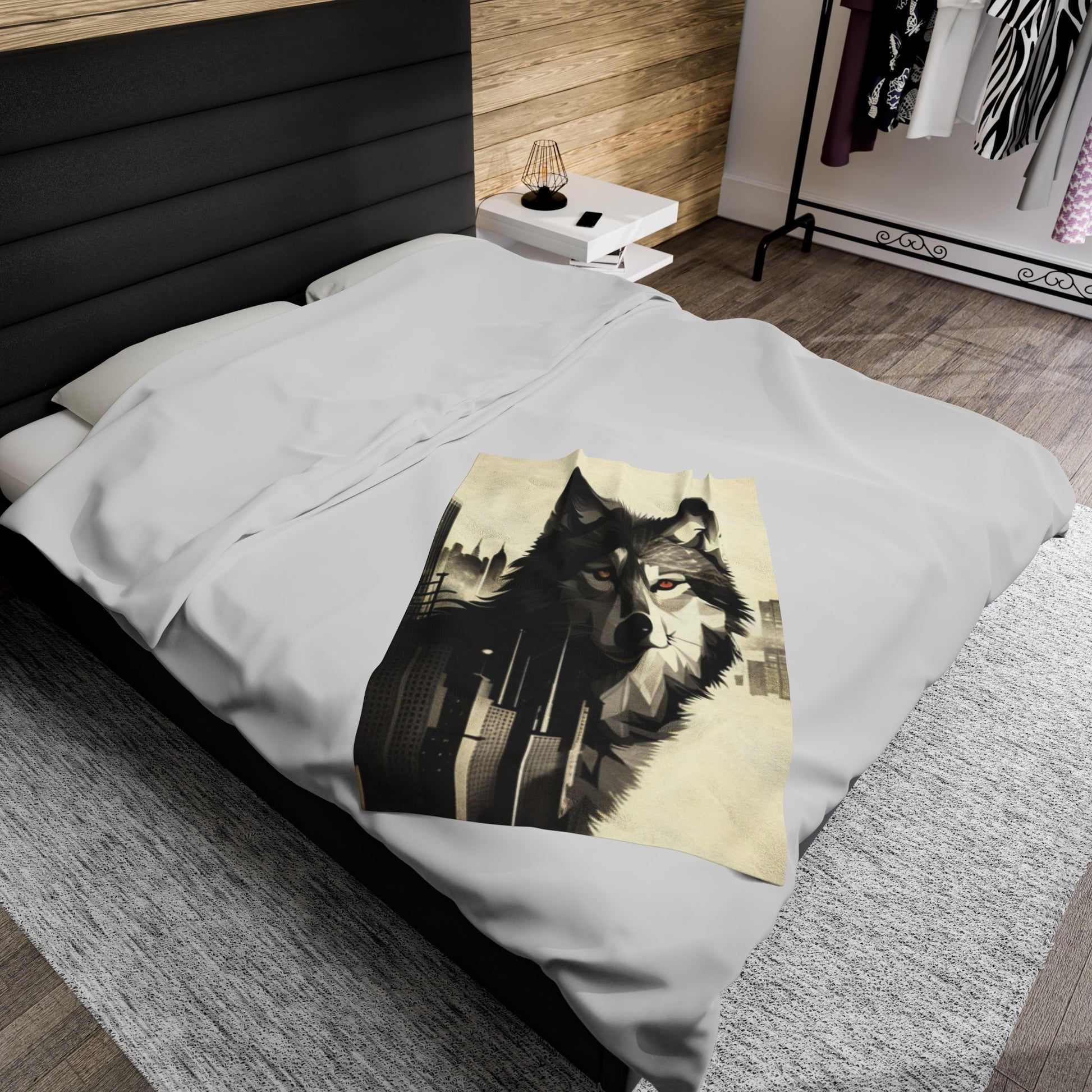 All Over Prints - Urban Wolf Velveteen Plush Blanket