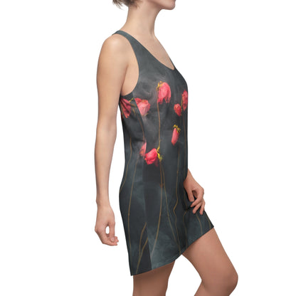 All Over Prints - Women's Goth Style Dry Roses Cut & Sew Racerback Dress