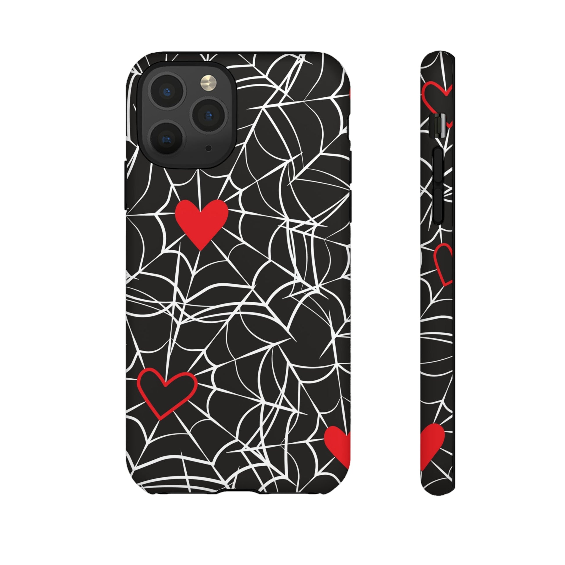 Phone Case - Spider Web Hearts Tough Cases For IPhone And Samsung