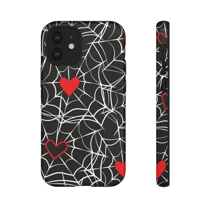 Phone Case - Spider Web Hearts Tough Cases For IPhone And Samsung