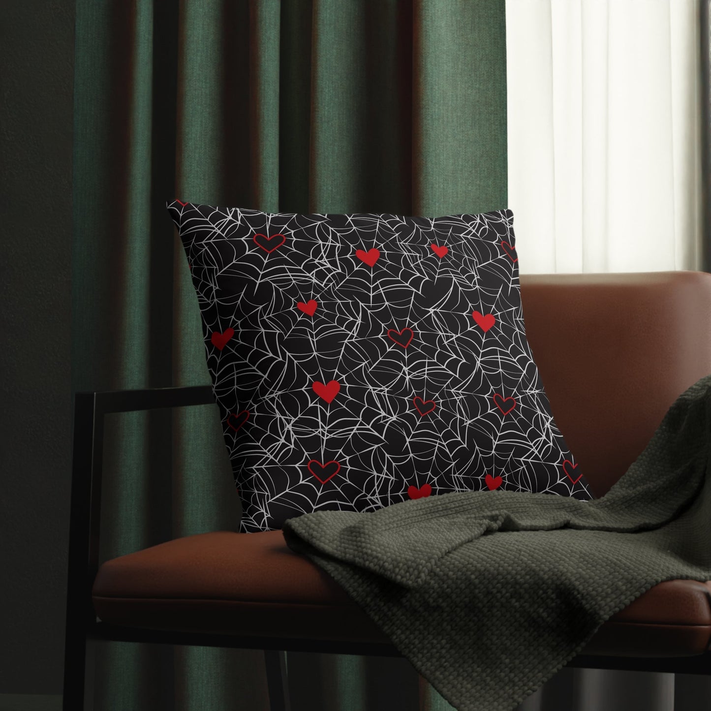 Home Decor - Spider Web Hearts Waterproof Pillows