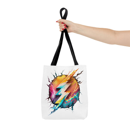 Multicolor Round lightning bolt Custom Design Tote Bag-Shalav5