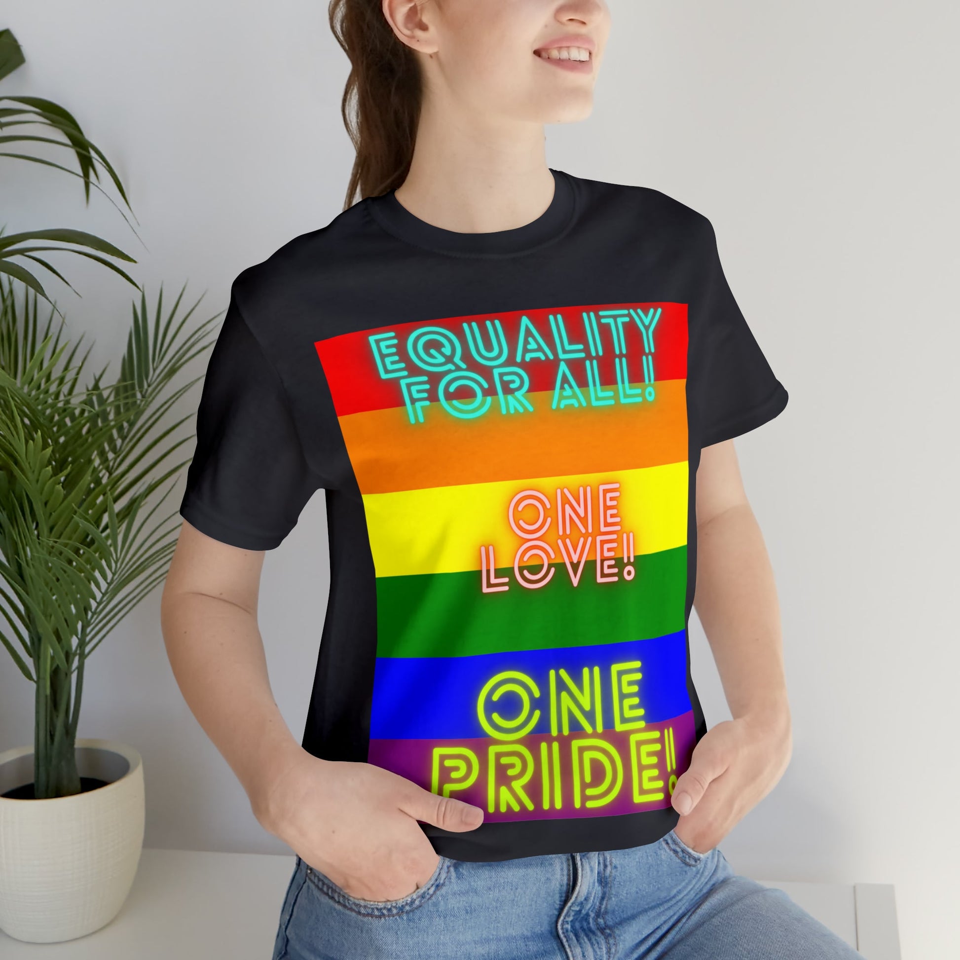 Equality for all, one love, one pride. Unisex Jersey Short Sleeve Tee-Shalav5