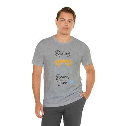 T-Shirt - Resting Beach Face Unisex Jersey Short Sleeve Tee