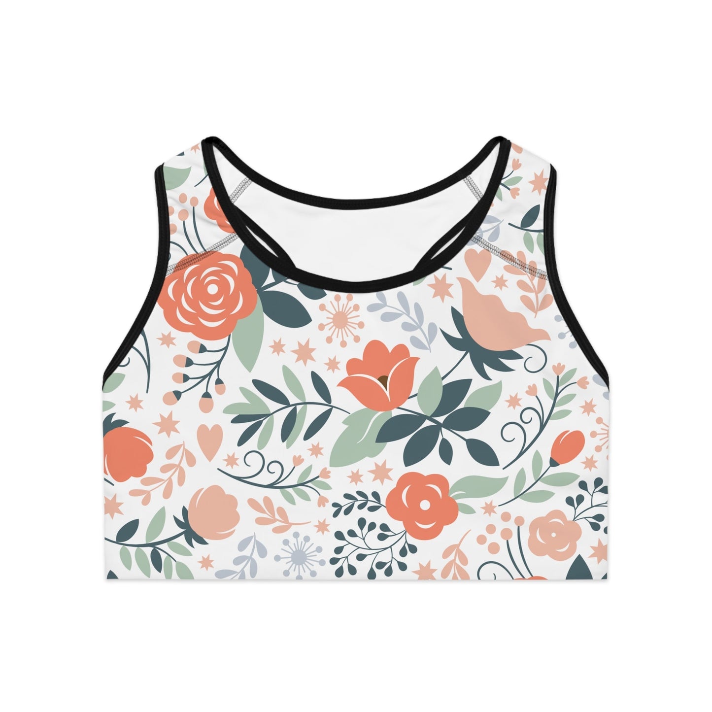 Summer Floral Sports Bra (AOP)