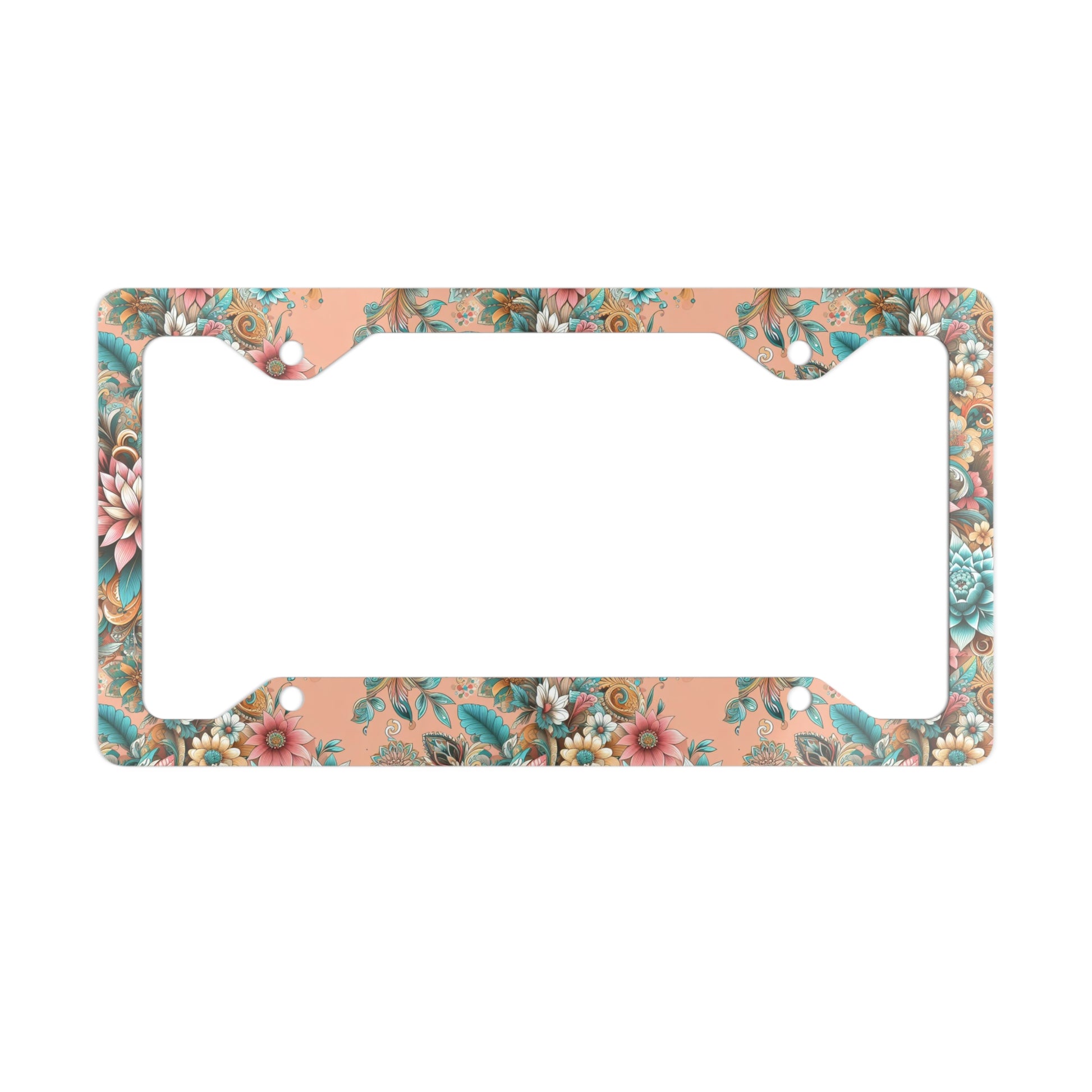 Vey summer Floral Metal License Plate Frame