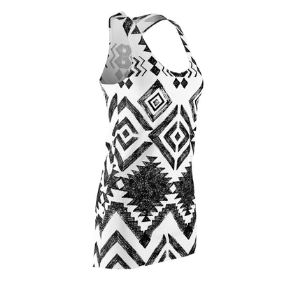 Aztec Design Women's Cut & Sew Racerback Dress-Shalav5