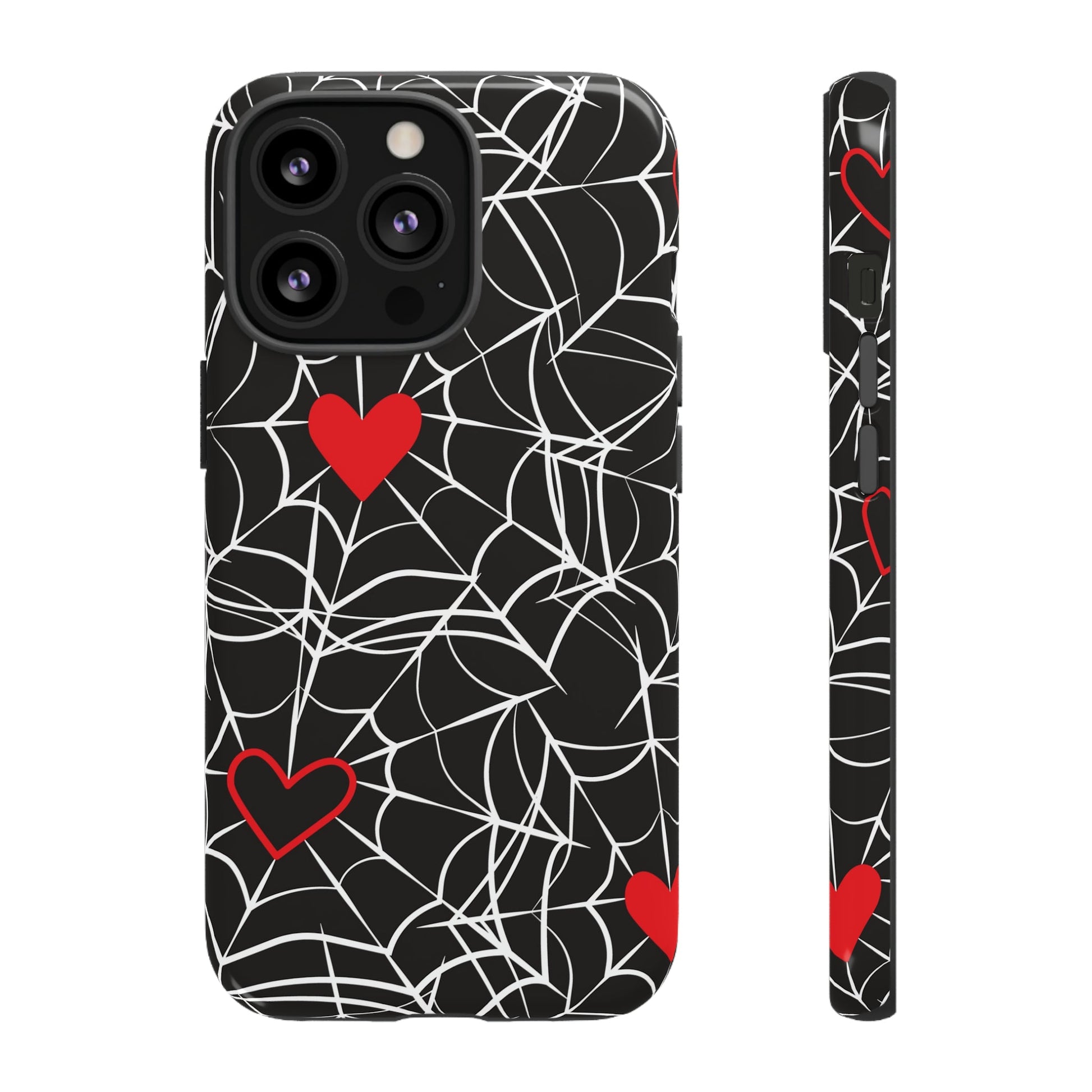 Phone Case - Spider Web Hearts Tough Cases For IPhone And Samsung