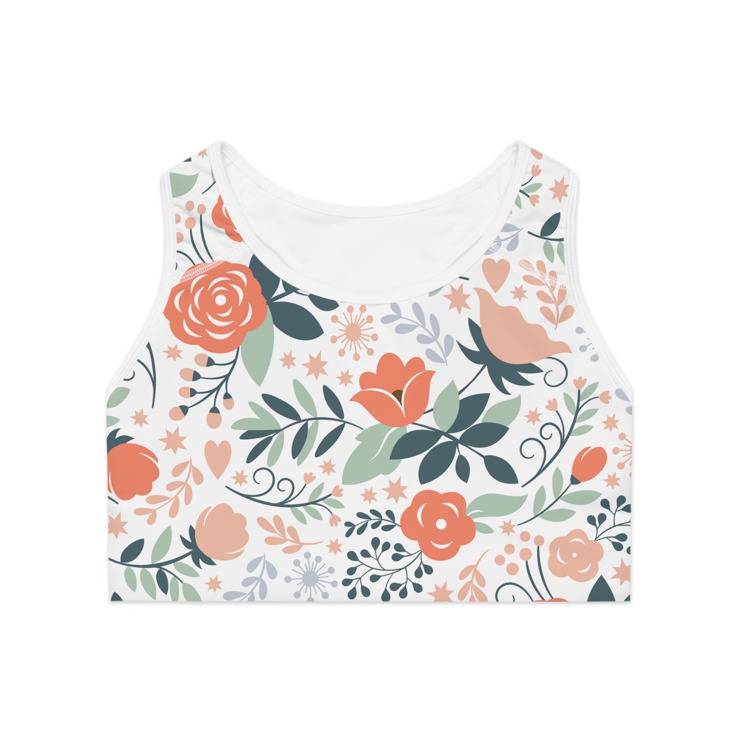 Summer Floral Sports Bra (AOP)