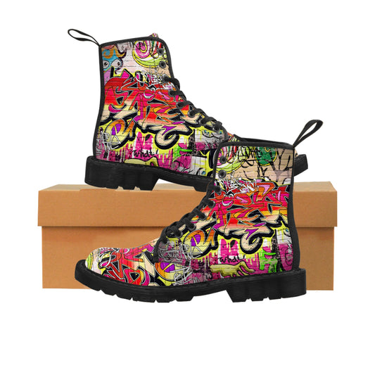 Men's Graffiti Canvas Boots-Shalav5