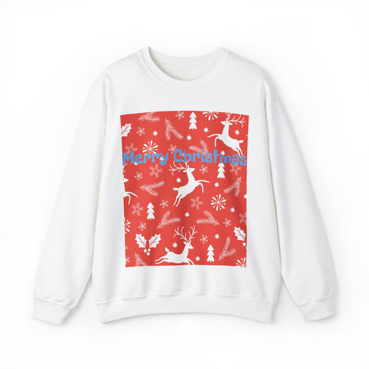 Sweatshirt - Unisex Heavy Blend Crewneck Sweatshirt Merry Christmas Reindeers