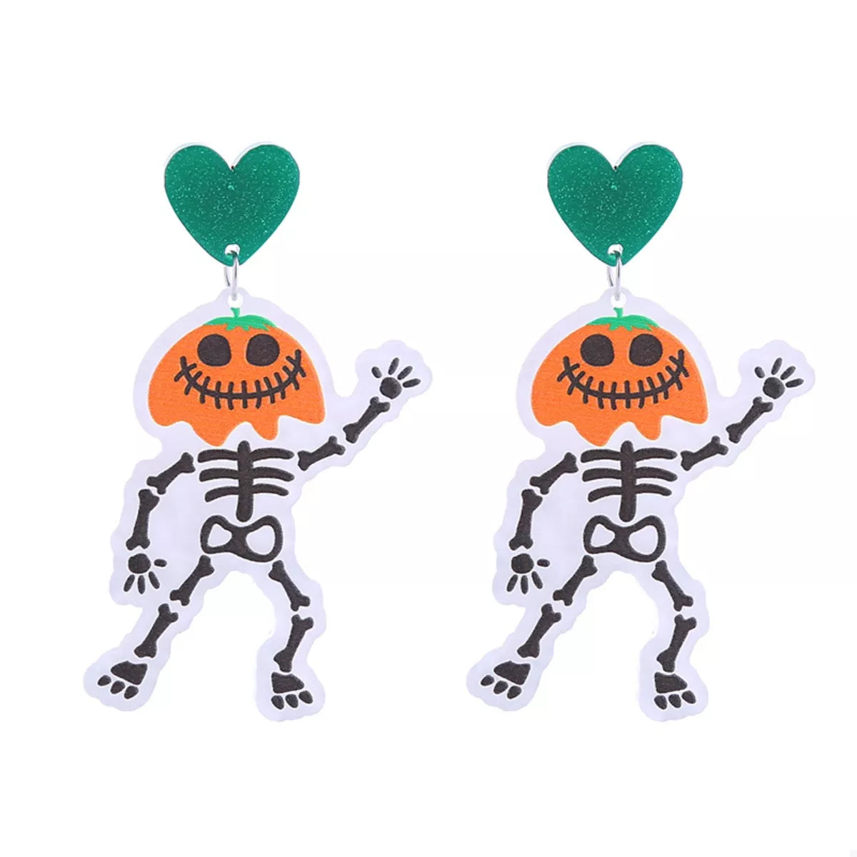 Ghost skeleton drop earrings for Halloween - Style B