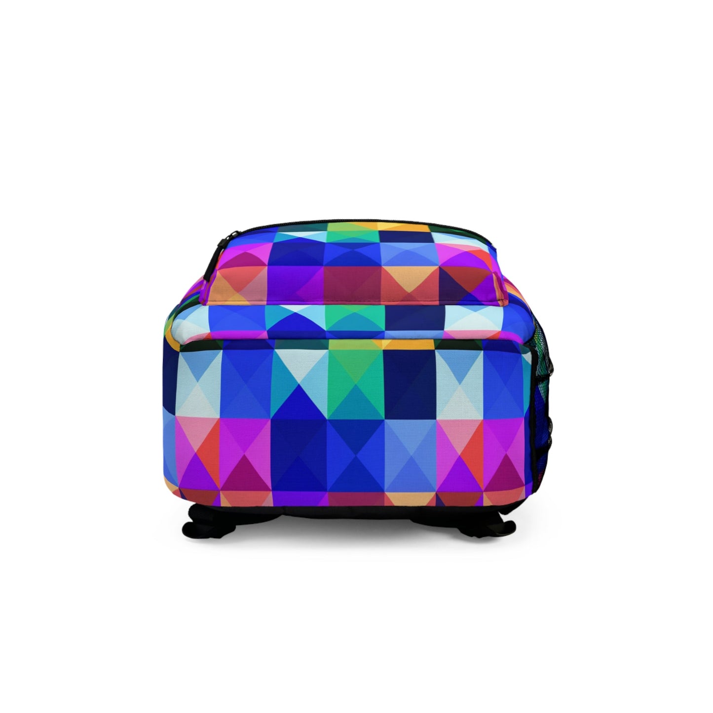 Abstract Multicolor Triangles Design in 3D  School, outdoor Backpack-Shalav5