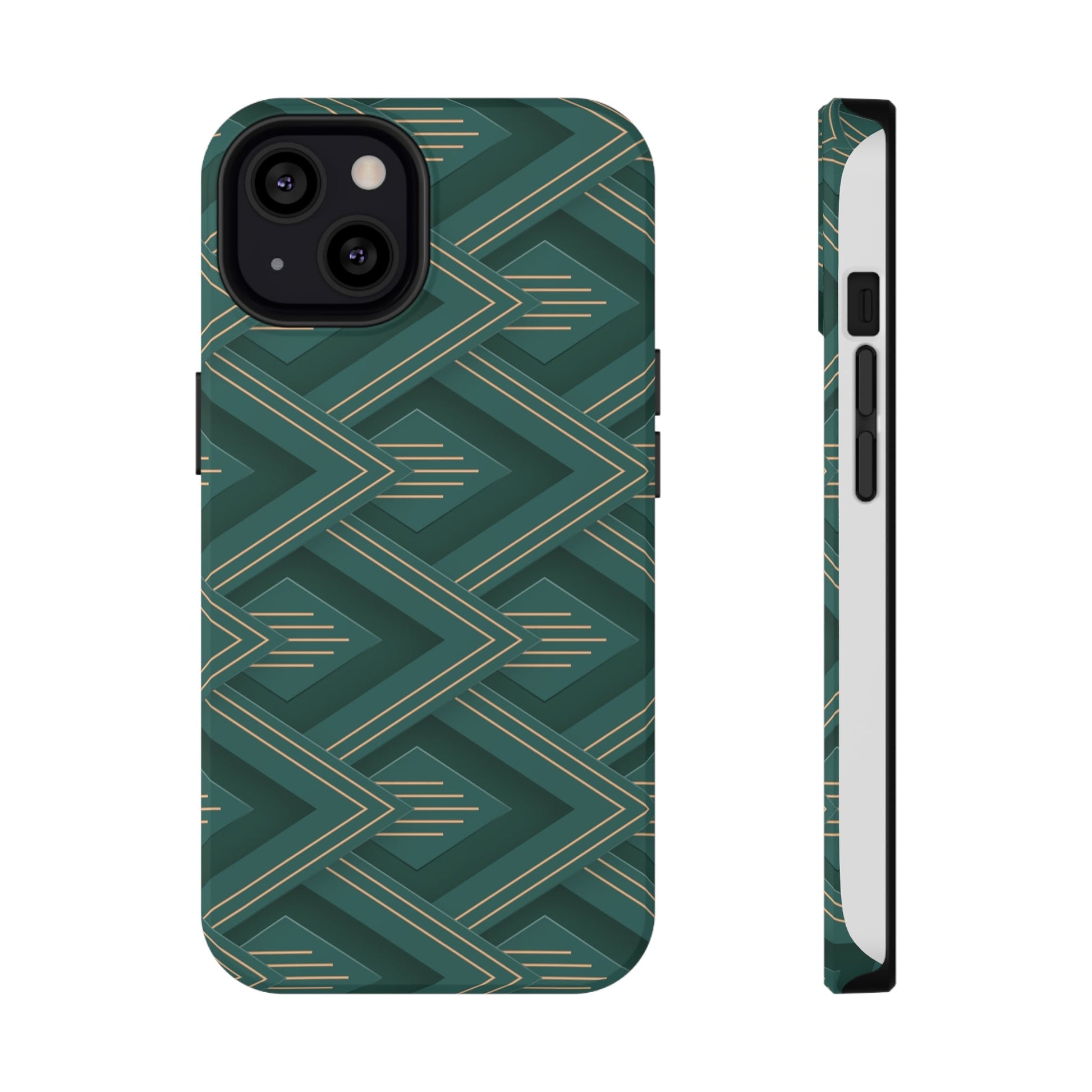 Green Pattern Art Deco Impact-Resistant Cases-Shalav5