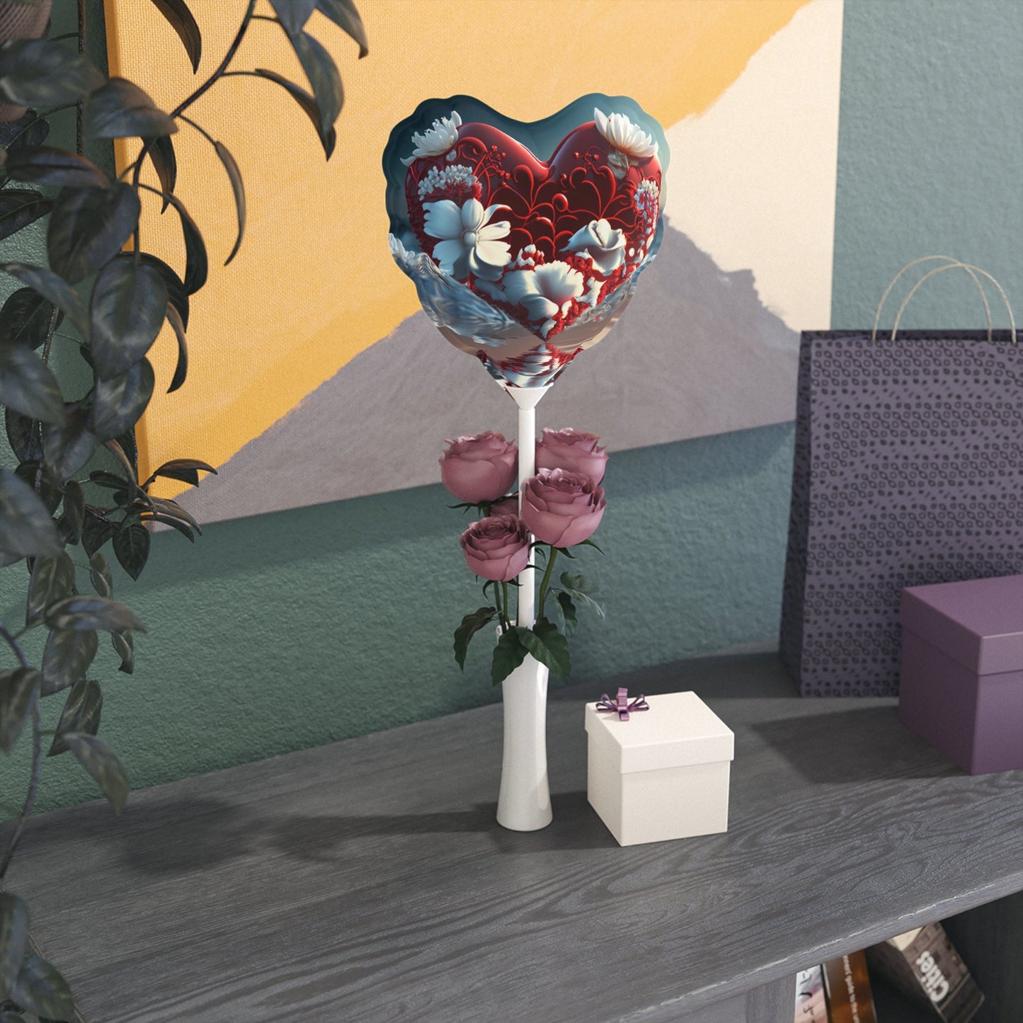 Home Decor - Happy Valentine's Day Balloons (Round And Heart-shaped), 6"