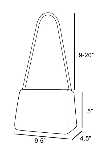 Dimensions and size chart for Edgy Studded Leather Shoulder Bag