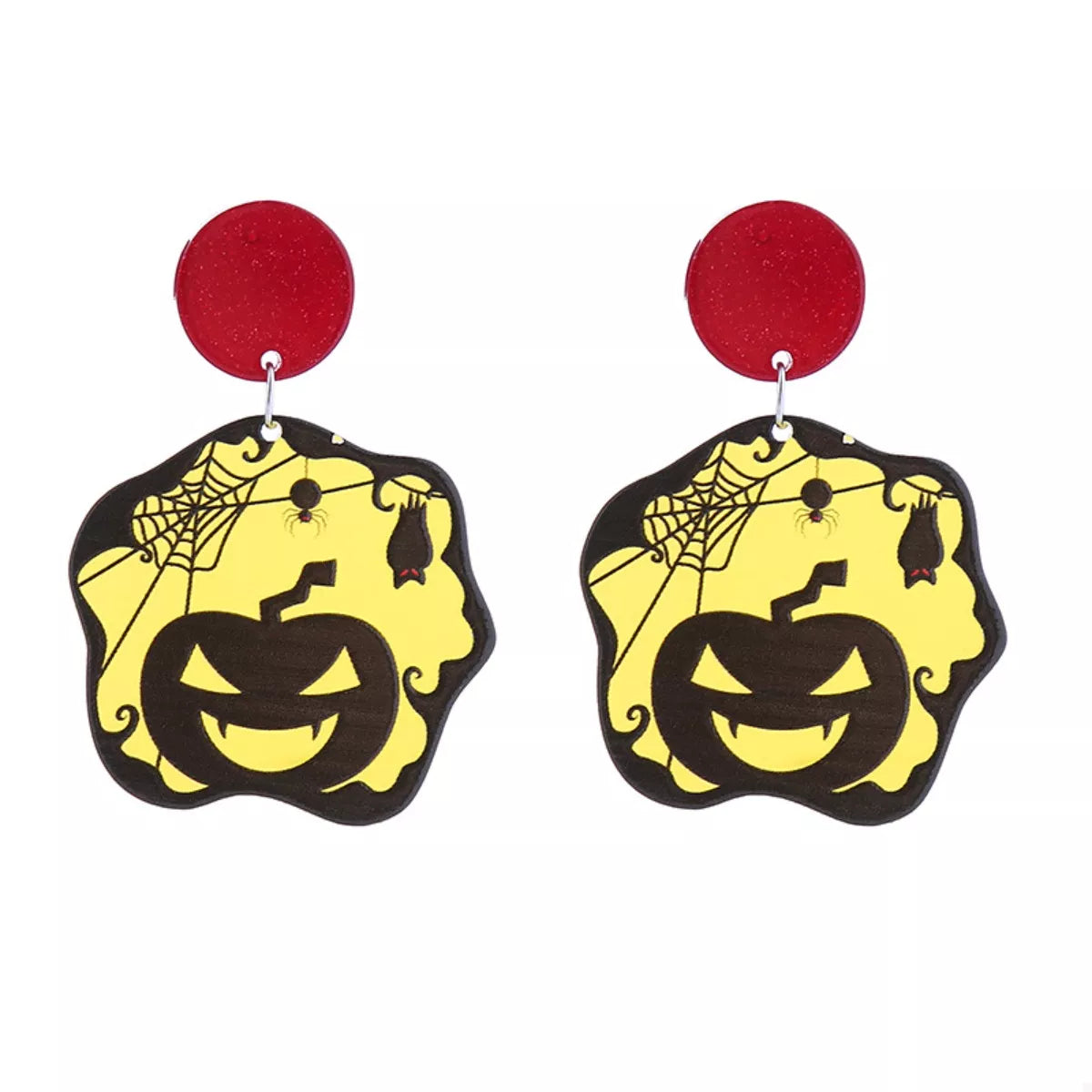 Spooky black bat dangle earrings for Halloween