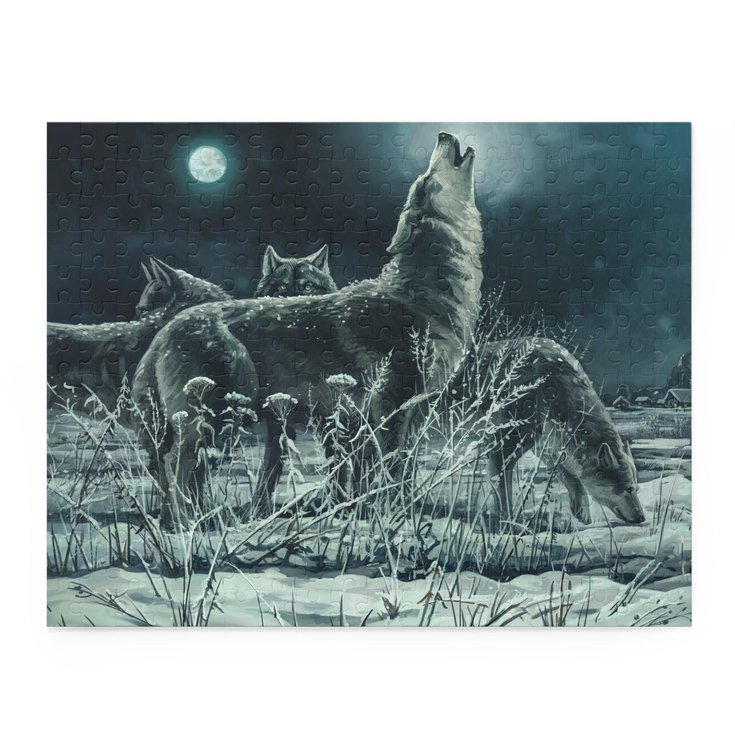 Blue Moon Wolves Puzzle (120, 252, 500-Piece)-Shalav5