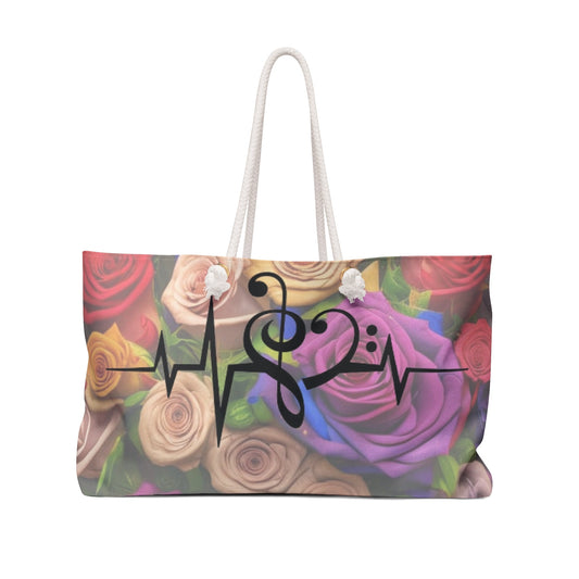 Bags - Treble Bass Clef Heart Music Love Of Music Weekender Bag