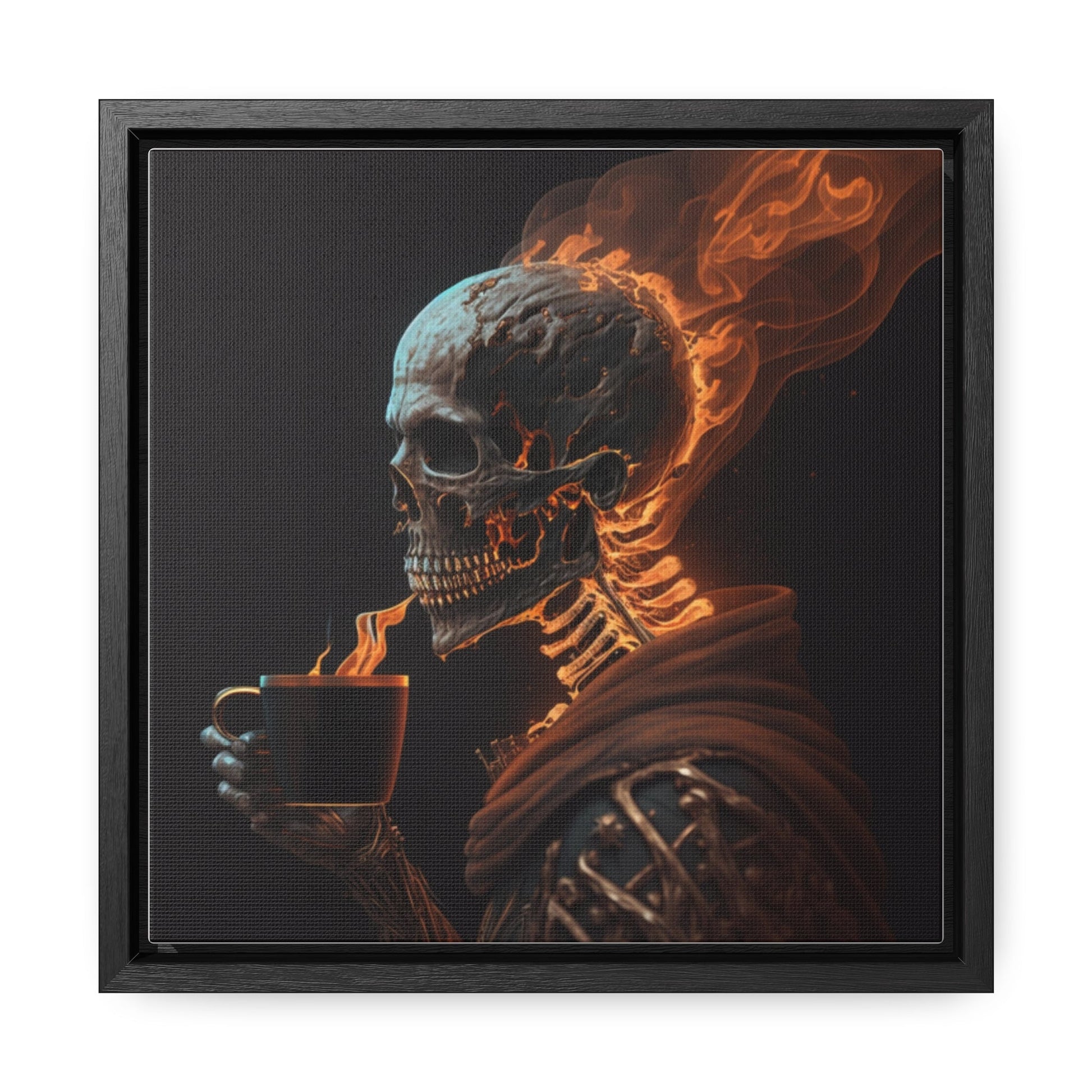 Flaming Hot Coffee Gallery Canvas Wraps, Square Frame-Shalav5