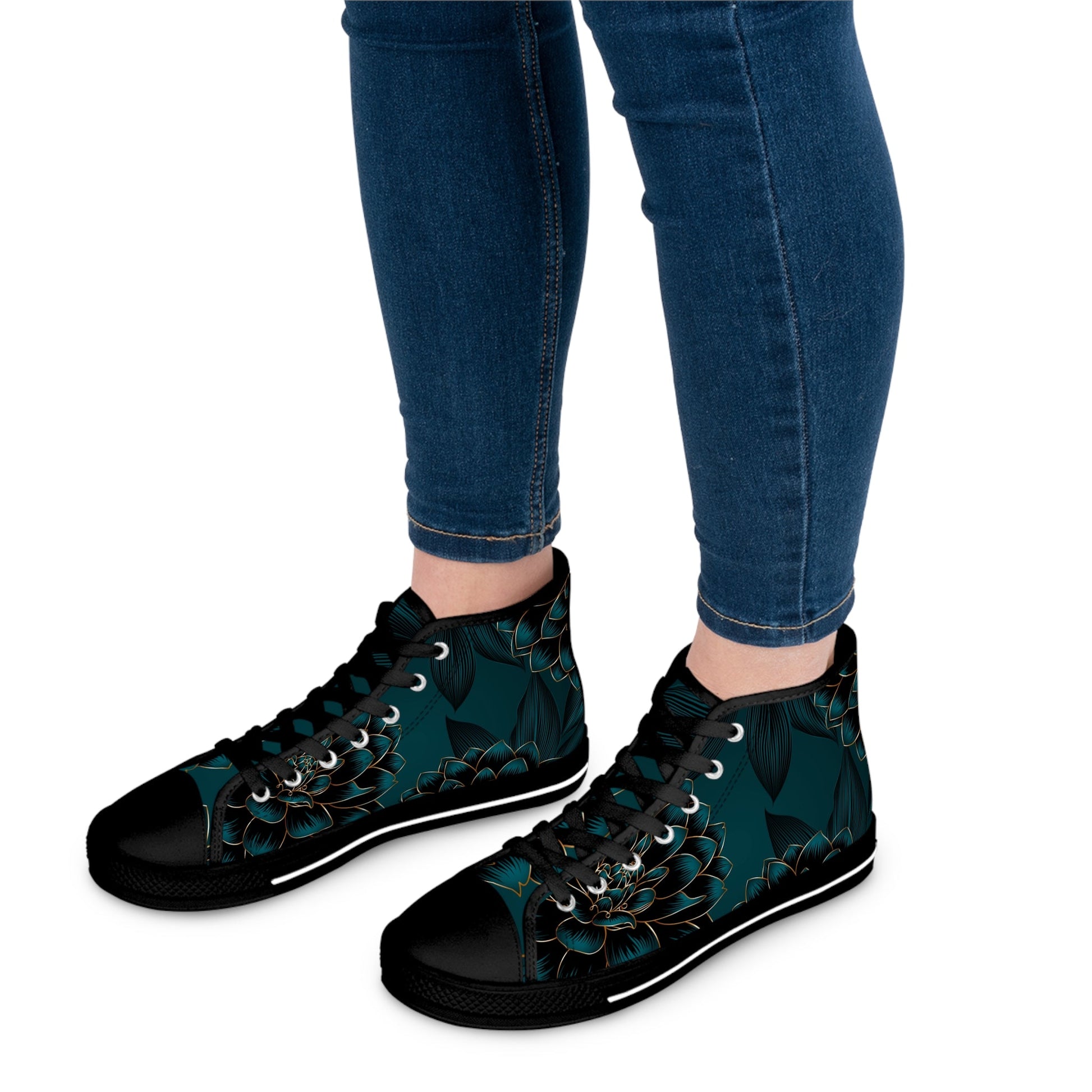 Shoes - Women's Floral High Top Sneakers