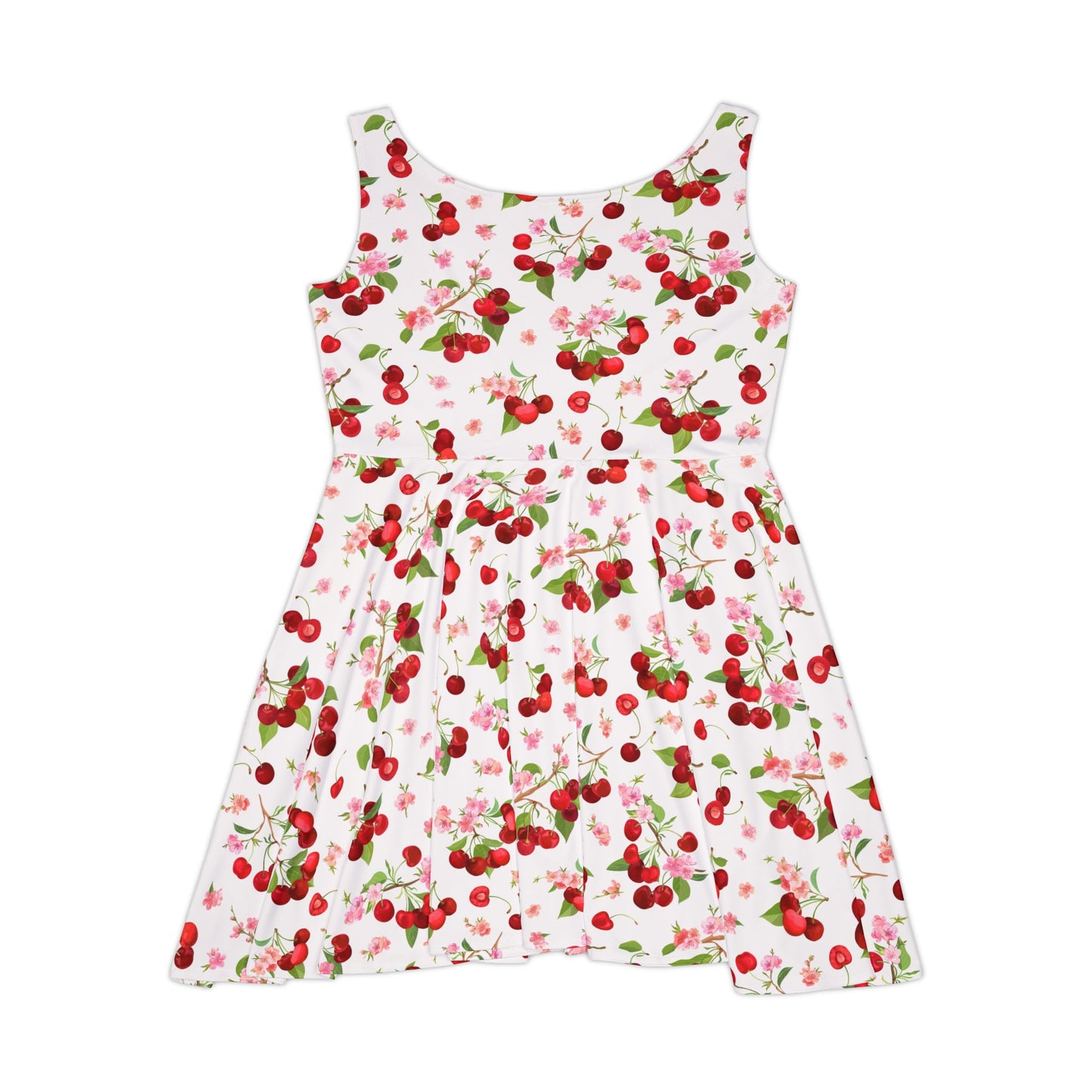 All Over Prints - Women's Skater Dress Cherry On A Stem Very Blossom Skater Dress, Wedding, Cocktail And Casual