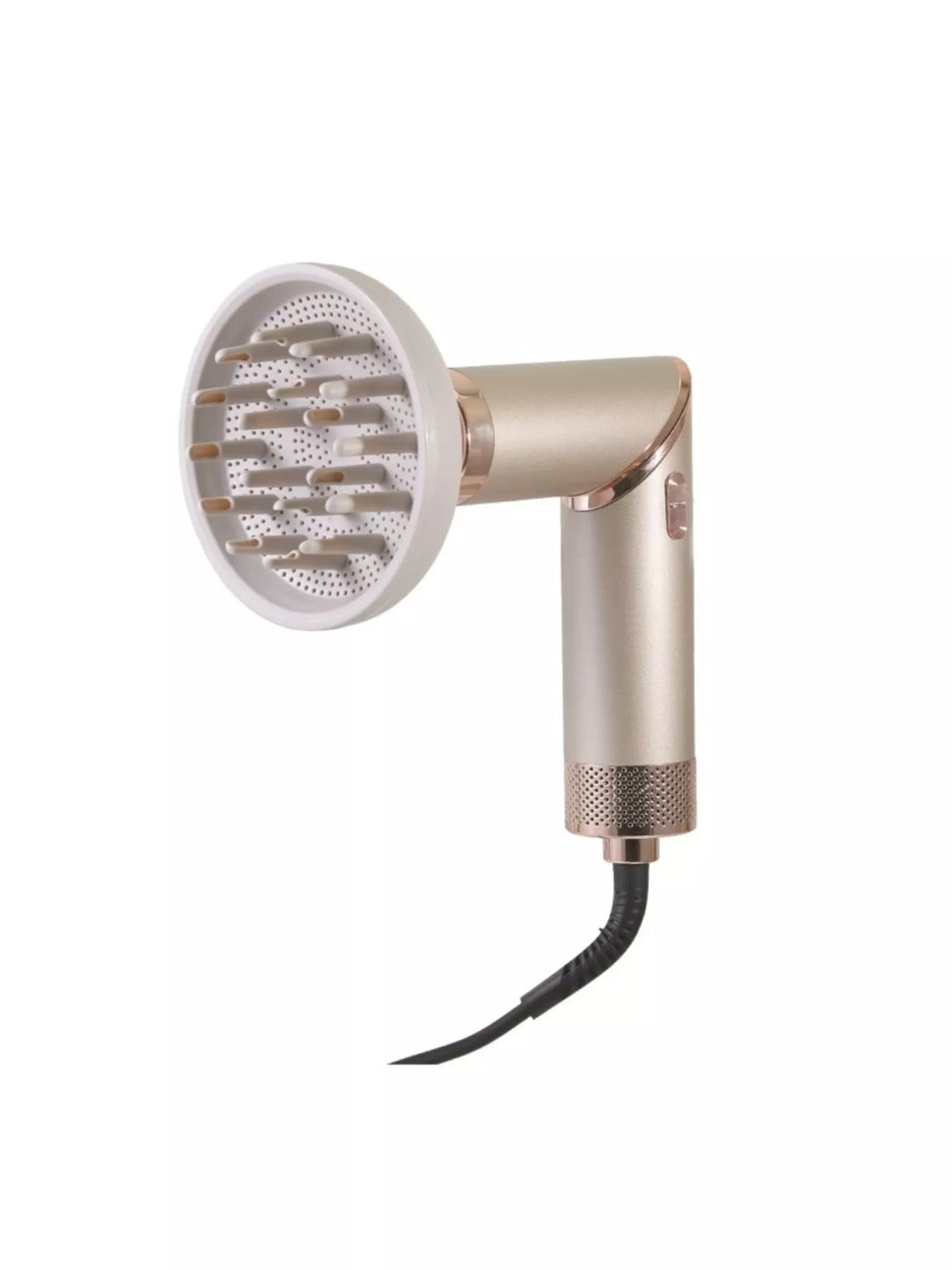 Champagne 3-in-1 folding hot air brush for hair styling