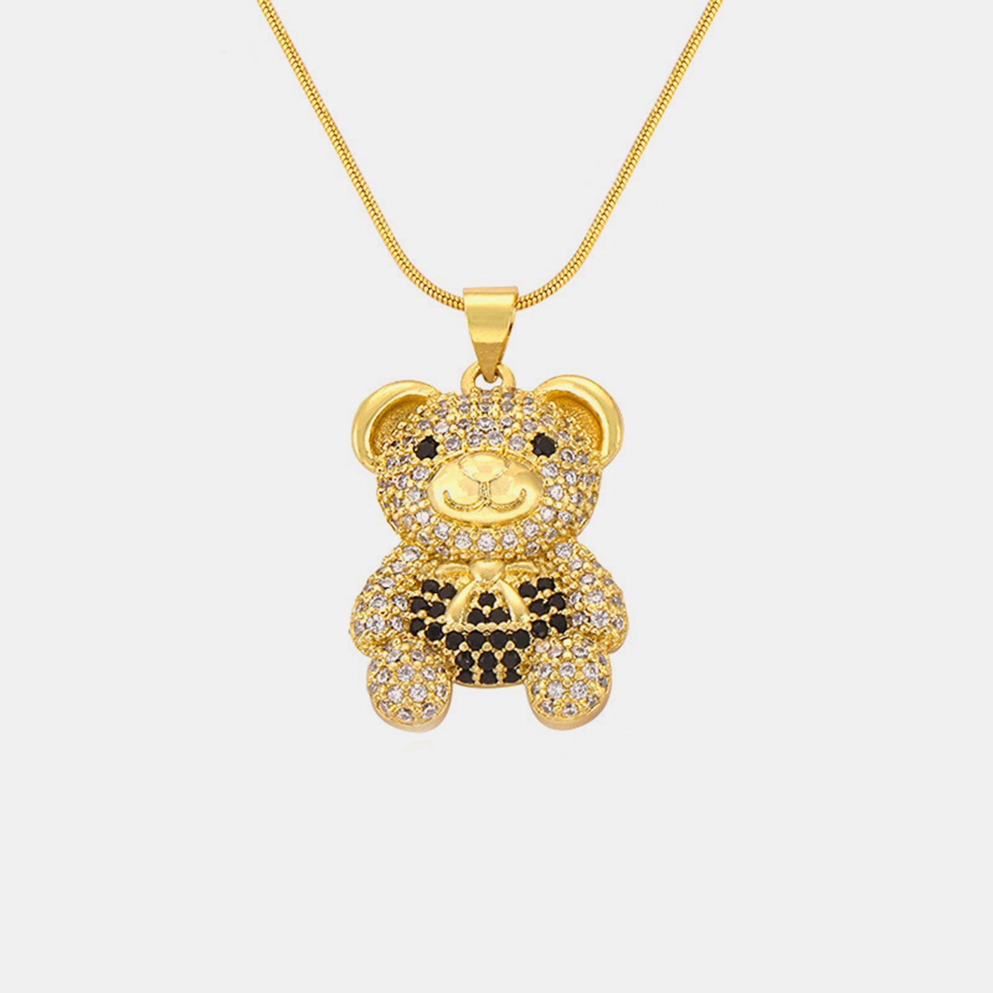 Titanium Steel Gold-Plated Bear Pendant Necklace