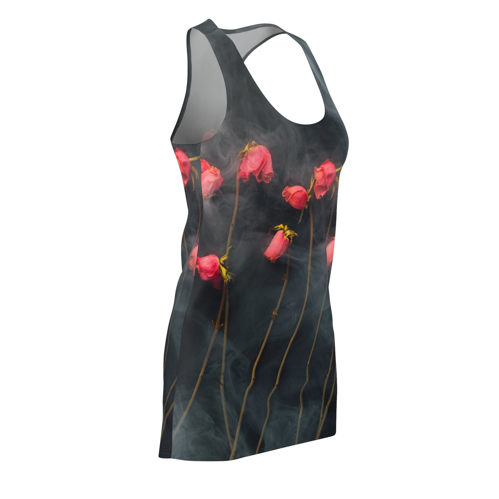 All Over Prints - Women's Goth Style Dry Roses Cut & Sew Racerback Dress