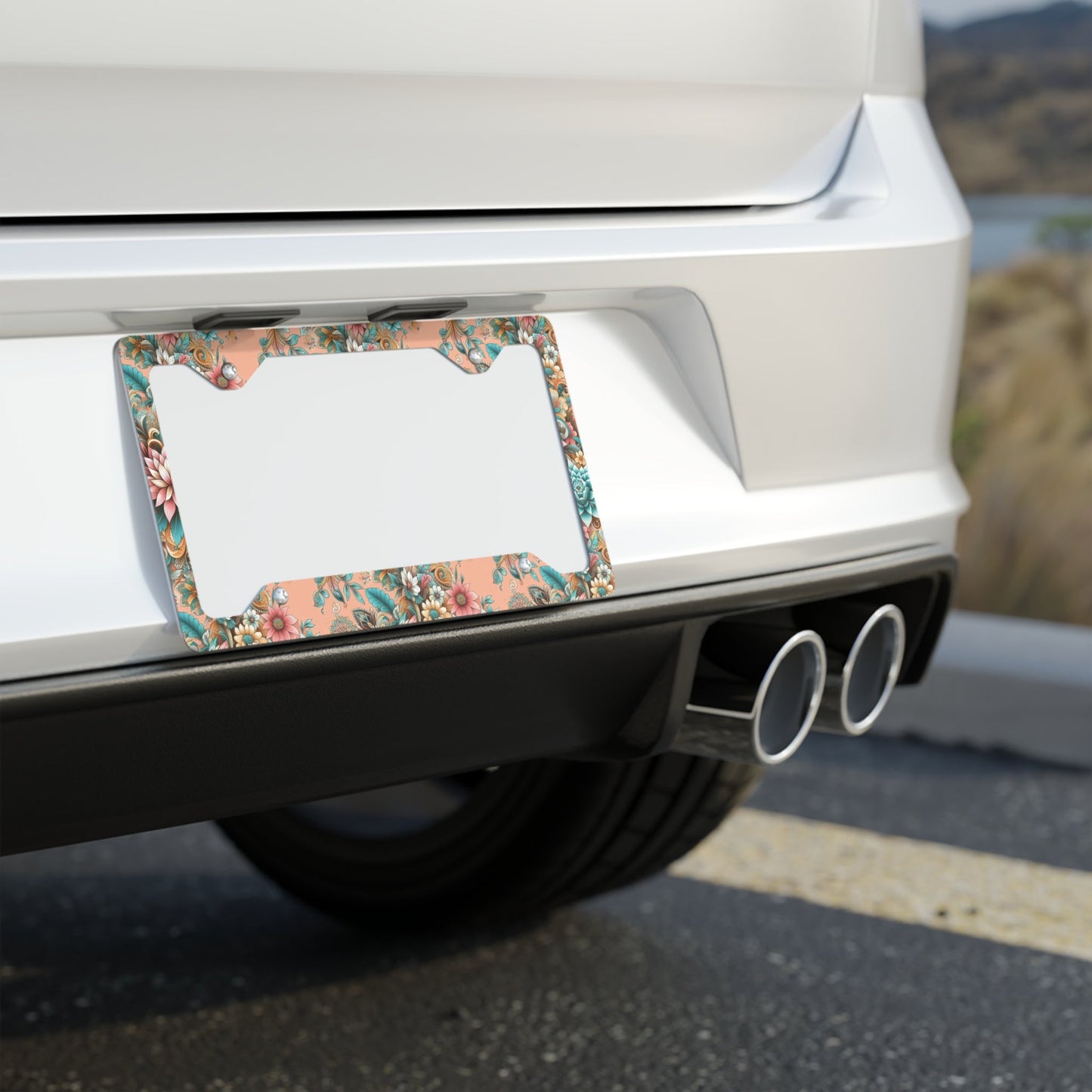 Vey summer Floral Metal License Plate Frame