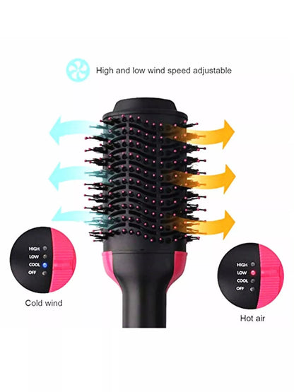 Hot Pink 2-in-1 Portable Hot Air Brush for hair volumizing