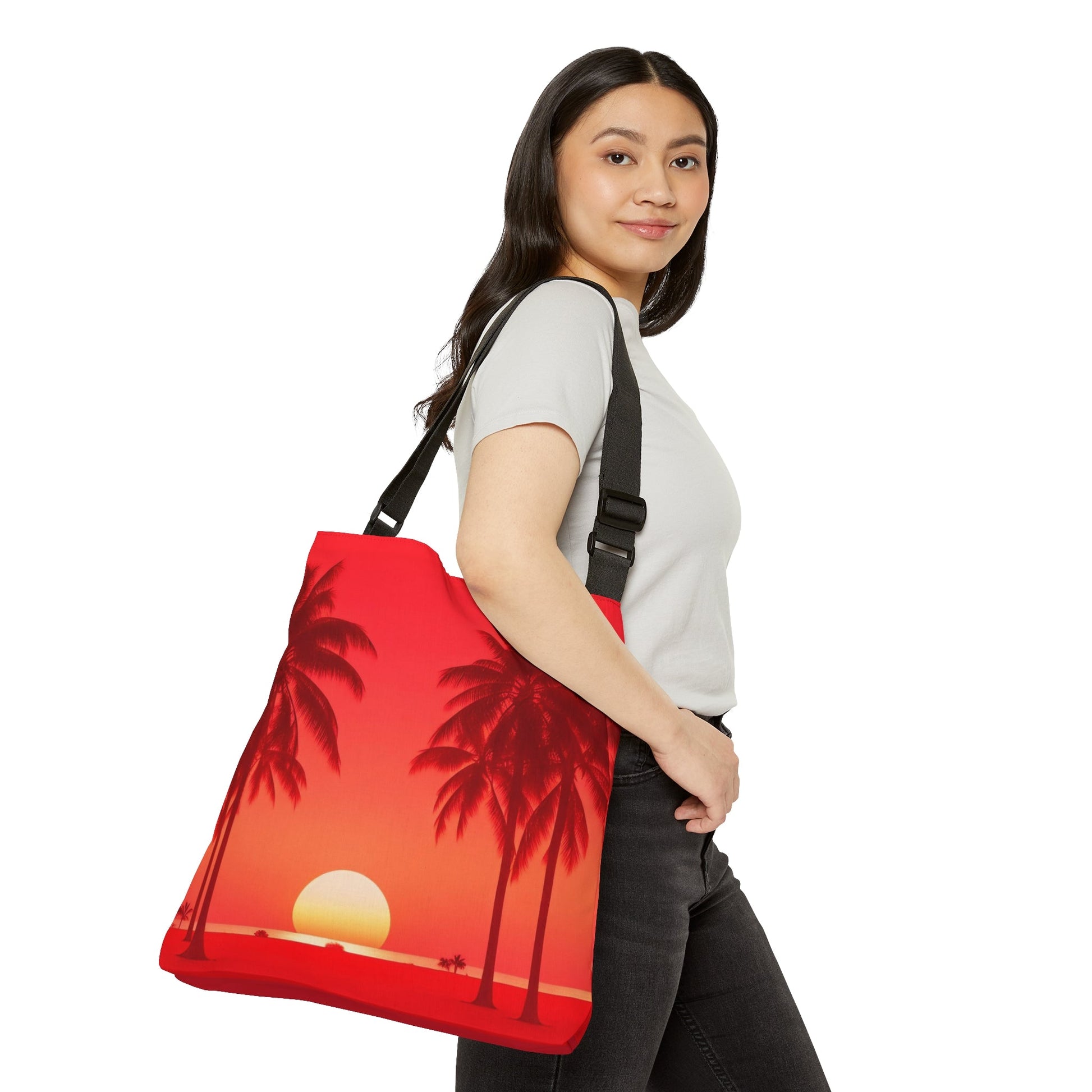 Bags - Red Sunset Adjustable Tote Bag (AOP)